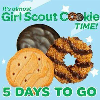 5 days Girl Scout cookies Girl Scout Cookies, Girl Scout