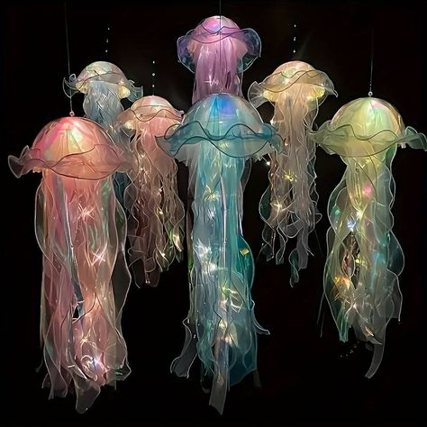 New Led Jellyfish Lamp, Colorful Courtyard Decoration, Outdoor Bedroom Room Pendant Light, Scenic Area Lighting Hanging Tree Colorful Light - Temu Poland Jellyfish Lights, Jellyfish Lantern, Diy Jellyfish, Jellyfish Light, Handmade Lanterns, Jellyfish Lamp, Jellyfish Design, Outdoor Lantern Lighting, Outdoor Hanging Lanterns