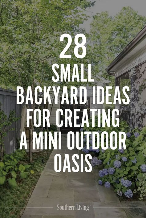 Southerners all know that smaller spaces are oftentimes the ones that are most ripe with potential. With these ideas, small backyards are full of promise. #backyard #backyardideas #southernliving #smallyard #smallbackyard Small Dream Backyard Ideas, Private Small Backyard, Backyard Social Area, Landscaping Ideas Around Patio, Charleston Backyard Landscape, Small Back Year Ideas, Backyard Garden Inspiration Small Spaces, Brick Backyard Landscaping, Small Outside Seating Area Ideas