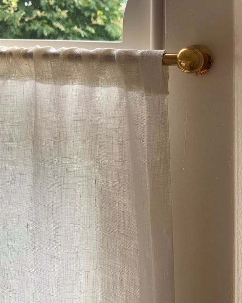 Half Window Curtains, Cafe Curtain Rods, Half Curtains, Cafe Curtain, Primary Suite, Curtain Pole, Interior Textiles, Window Dressing, Bathroom Windows