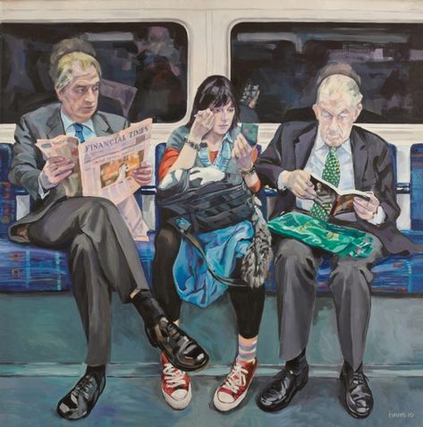 Artist Ewing Paddock's three-year project of making paintings of people in the London Underground Paintings, London, Paintings Of People, London Underground, People Sitting, British Artist, The London, The Twenties, Google Search