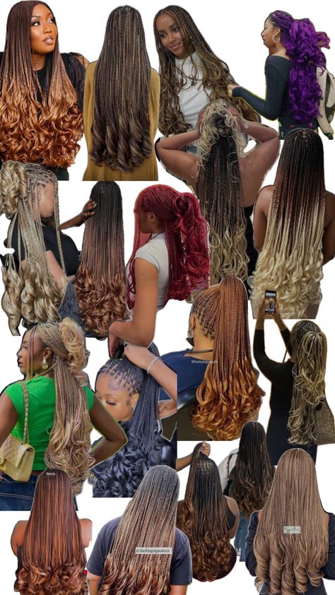 French curls of different colors but more of longer length Short Curly Bobs, Curls Styles, Styles For Curly Hair, Curly Bobs, Natural Hair Ponytail, French Curls, Latest Hair Braids, Short Box Braids Hairstyles, French Curl