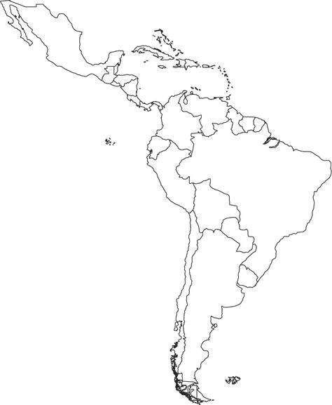 Printable Map Central South America | World Map > North America > Maps > AMERICAS MAP Latin America Map, America Outline, World Map Outline, Map Of South America, Arizona Map, South America Map, Continents And Oceans, Japan Map, Asia Map