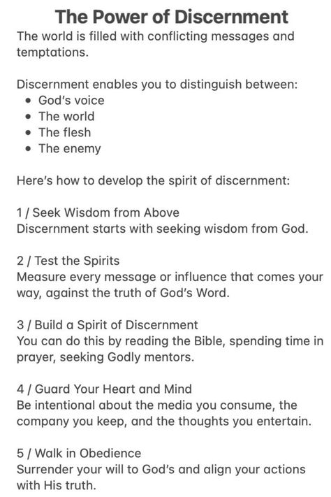 Godly Goals, Godly Affirmations, Spirit Of Discernment, Gods Guidance, Powerful Bible Verses, Christian Quotes Prayer, Christian Bible Study, Bible Study Lessons, Bible Study Verses