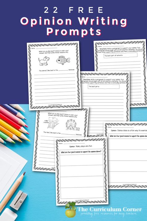 Opinion Writing Prompts 1st Grade, Writing Prompts Grade 1 Free, Writing For Grade Three, Opinion Writing Second Grade Free, Opinion Writing Grade 2, Opinion Writing Prompts 2nd, Second Grade Writing Prompts Free, Grade 2 Writing Prompts, Writing Prompts Third Grade