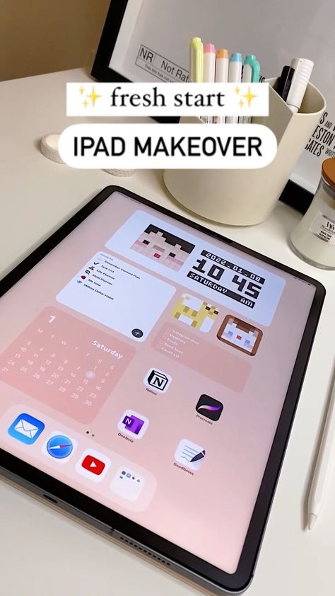 Md Clock Widget, Ipad Mini Homescreen Ideas, To Do List Widget, Widget Pixel, Ipad Theme Ideas, Ipad Home Screen Ideas, Home Screen Ipad, Pixel Widgets, Ipad Pro Tips