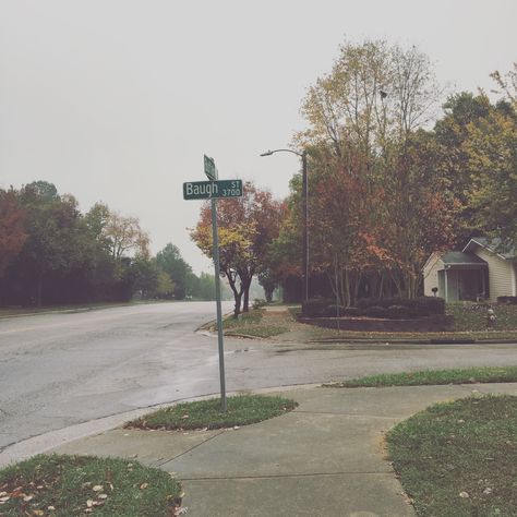 Gloomy Small Town With A Secret, Gloomy Small Town Aesthetic, Small Town Halloween Aesthetic, Rainy Neighborhood, Suburban Neighborhood Aesthetic, 50s Suburbia Aesthetic, Halloween Neighborhood, American Style House, Vintage Film Photography