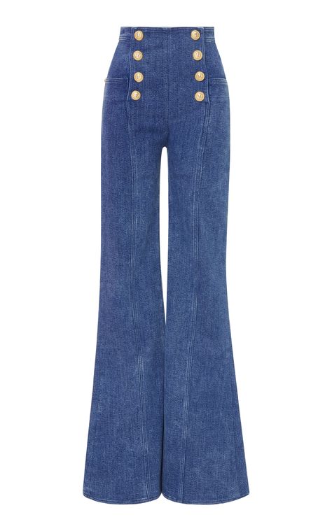 High-Rise Flared Jeans by BALMAIN Now Available on Moda Operandi Balmain Fashion, Balmain Collection, Stage Outfits, Kpop Outfits, Dream Clothes, Outfits Casuales, Cute Casual Outfits, Moda Operandi, Classy Outfits