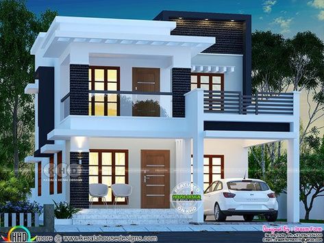 ₹25 lakhs cost estimated double storied home Budget House Plans, Indian House Plans, 2 Storey House Design, House Roof Design, Small House Elevation, Two Story House, Modern Small House Design, Best Modern House Design, Small House Elevation Design