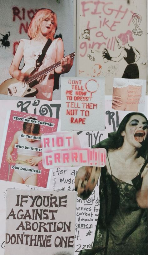 Fem Rockstar Aesthetic, Moxie Book Aesthetic, 90s Zine Aesthetic, Punk Feminist Art, Punk Aesthetic Pictures, Riot Grrrl Zine, Punk Feminism, Coquette Rockstar, Pink Punk Aesthetic