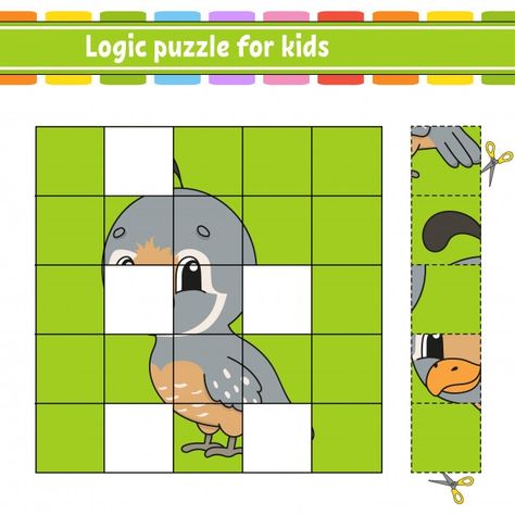 Bird Puzzle, Grid Puzzles, Quail Bird, Funny Christmas Photos, Science Gadgets, Physics Classroom, Logic Puzzle, Puzzle For Kids, Game For Children