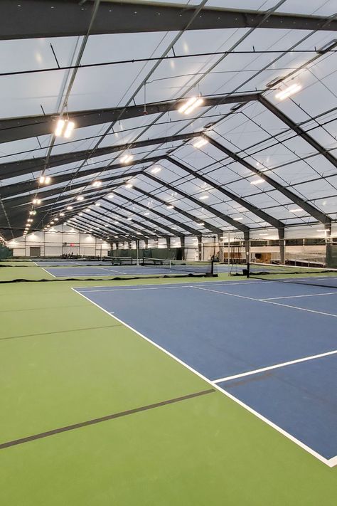 Tennis Courts for Training and Competition Indoor Pickleball Facility, Sports Club Design, Indoor Pickleball Court, Pickle Ball Courts, Indoor Tennis Court, Tennis Court Design, Indoor Pickleball, Pickleball Design, Pickleball Courts