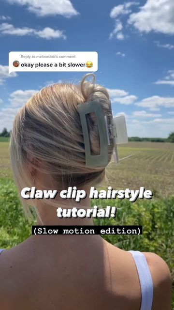 Loose Hair Clip Style, Claw Clip Hair Styles For Thick Hair, Claw Clips Tutorial, How To Use A Jaw Hair Clip, Clipping Hair Back, How To Pull Your Hair Up In A Clip, How To Use Large Hair Clips, Hairclip Tutorial Short Hair, Medium Length Hair In Claw Clip