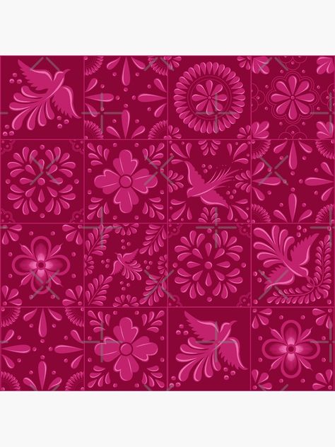 Pink Talavera, Mexican Patterns, Mexican Pattern Design, Mexican Textiles Pattern, Talavera Wallpaper, Talavera Backsplash, Talavera Pattern, Mexican Pattern, Mexican Talavera Tile