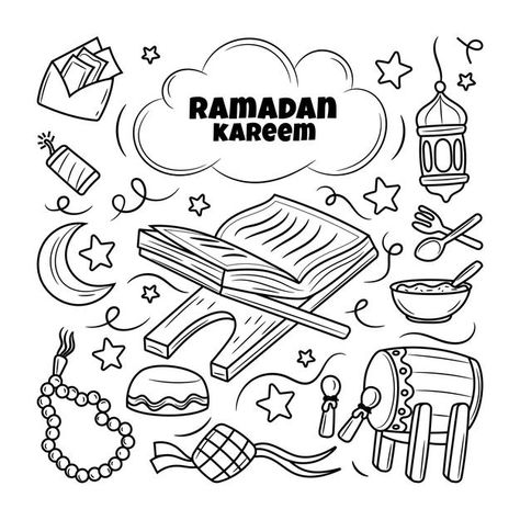 Ramadan kareem with hand drawn doodle st... | Premium Vector #Freepik #vector #background Muslim Kids Activities, Islamic Kids Activities, Writing Paper Printable, Ramadan Crafts, Excel Tutorials, Muslim Kids, Anime Muslim, Doodle Style, Idul Fitri