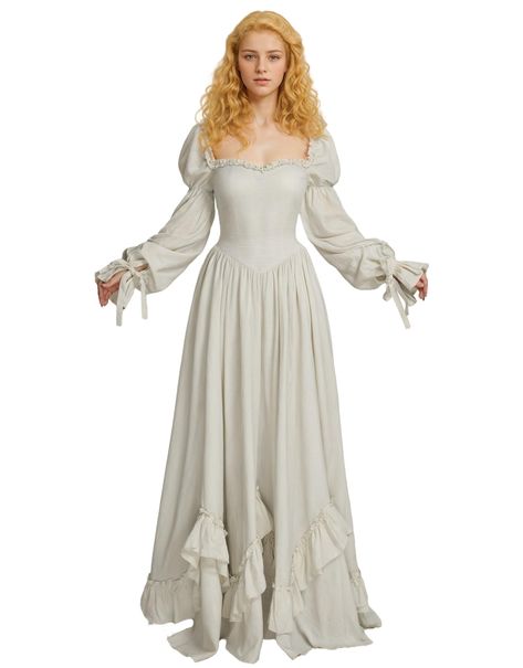 PRICES MAY VARY. HIGH QUALITY: The medieval costume is made of high-quality fabric. It will bring you a happy day that makes you the superstar in the crowd at a special event, you will definitely like this dress. OCCASION: A stunning retro dress, perfect for a Renaissance Fair, Renaissance Festival, Medieval Wedding, Halloween party, theme party, pirate costume, cosplay, theatrical show, theater production, or other occasions. It's the perfect companion for taking photos. WARM TIPS: Please Choos Joan Of Arc Costume, Medieval Clothing Women, Costume Princess, Dress With Ruffle Hem, Medieval Wedding, Dress Fairy, Medieval Costume, Princess Costume, Dress Retro