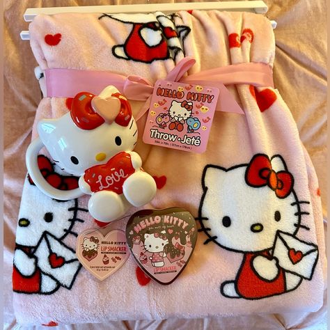 Hello Kitty Valentines Bundle, It Will Make An Amazing Gift For A Hello Kitty Lover. It Comes With Everything Pictured 1- Hello Kitty Throw Blanket 1- Hello Kitty Mug 1- Hello Kitty Lip Smacker Tin Set Hello Kitty Dresses For Women, Hello Kitty Presents, Hello Kitty Stuff, Kitty Valentines, Hello Kitty Valentines, Hello Kitty Bedding, Hello Kitty Room Decor, Tapeta Z Hello Kitty, Hello Kitty Gifts