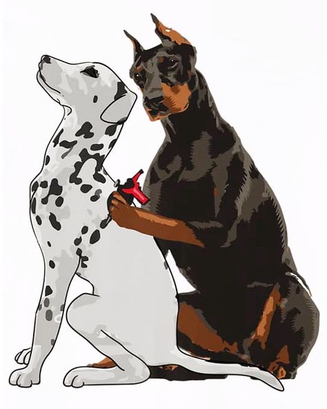 Pics Of People, Modele Fitness, 강아지 그림, Dog Illustration, Art And Illustration, Forever Home, Doberman, Dalmatian, Dog Art