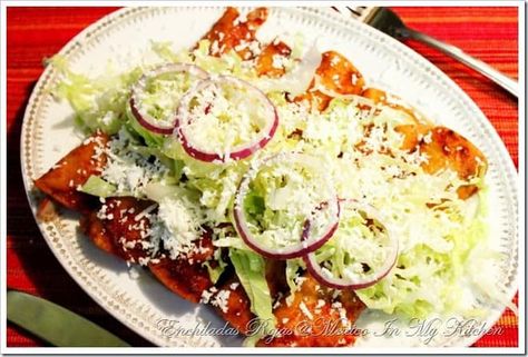 Chicken Chilaquiles, Enchiladas Rojas, Mexican Enchiladas, Real Mexican Food, Authentic Mexican Recipes, Lent Recipes, Red Enchilada Sauce, Hispanic Food, Enchilada Recipes