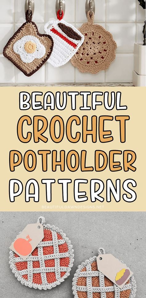 Crochet Animal Potholders, Crochet Seasonal, Farm Accessories, Crochet Hot Pad, Crocheted Potholders, Crochet Projects To Sell, Knit Loom, Crochet Craft Fair, Crochet Pot Holders Free Pattern