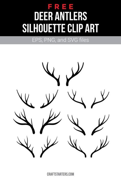 Deer Antlers Silhouette, Deer Svg Free Cricut, Antler Drawing, Antler Svg, Hunting Crafts, Native Designs, Shirts Vinyl, Deer Drawing, Maker Ideas