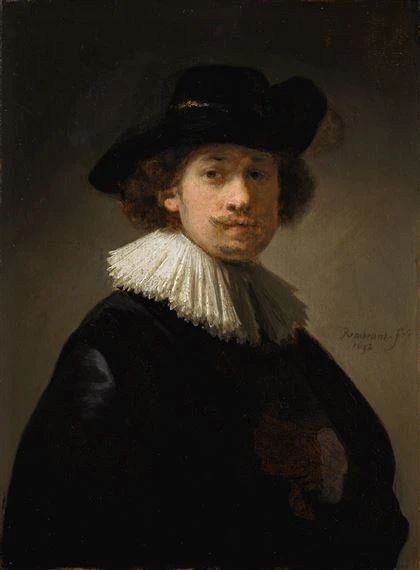 Artwork by Rembrandt van Rijn, SELF-PORTRAIT OF THE ARTIST, HALF-LENGTH, WEARING A RUFF AND A BLACK HAT, Made of oil on oak panel Rembrandt Drawings, Rembrandt Self Portrait, Rembrandt Art, Paul Klee Paintings, Rembrandt Paintings, Paul Klee Art, Rembrandt Van Rijn, Painting Background, Digital Art Drawing