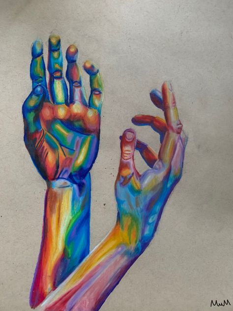 Rainbow colored pencil hand drawing Art, Colored Pencil, A Drawing, Pencil Drawing, Pencil, Paint