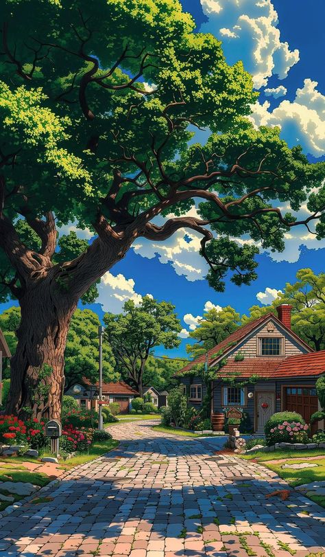 Anime Landscape Painting, Anime Nature Wallpaper, Ghibli Nature, Dreamy Artwork, Dreamy Landscapes, Cool Wallpapers Art, Fantasy Art Landscapes, Beautiful Nature Wallpaper, 판타지 아트