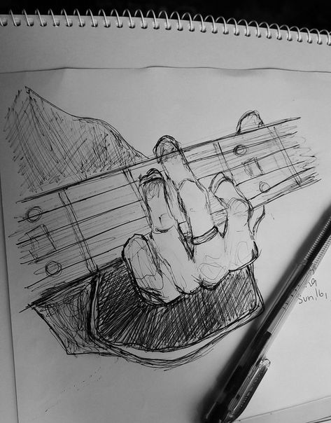 Guitar Sketch, Guitar Drawing, Seni Dan Kraf, Meaningful Drawings, Easy Drawings Sketches, Book Drawing, Doodle Art Designs, Art Drawings Sketches Creative, Sketches Easy