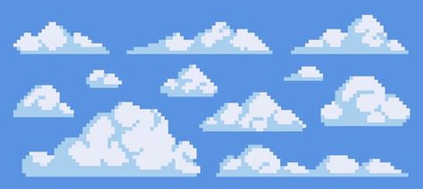 Fluffy clouds pixel art icon set smoke o... | Premium Vector #Freepik #vector #fluffy-clouds #cloud #white-cloud #cloudy Pixel Art Icon, Elements Logo, Empty Picture Frames, 3 Picture Frame, Window Shadow, Shadow Drawing, Easy Perler Bead Patterns, Business Pictures, Gallery Frames