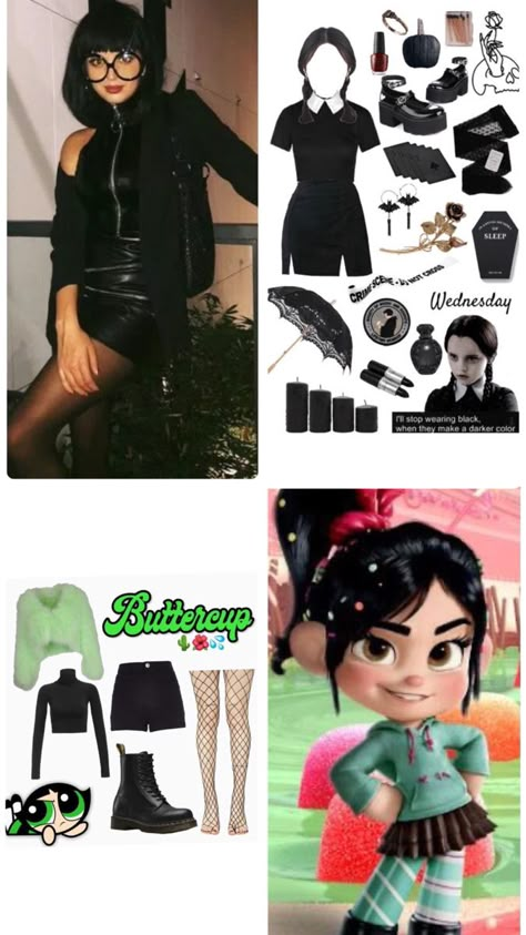 Costumes With Black Hair Halloween, Halloween Costumes 2023 Dark Hair, Costumes For Girls With Black Hair, Iconic Black Haired Movie Characters, Black Haired Characters Halloween, Iconic Halloween Costumes Black Hair, Halloween Costume With Black Hair, Animated Halloween Costumes, Halloween Outfits Black Hair