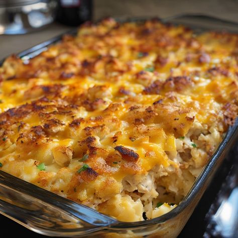 Chicken Hashbrown Casserole - cooking art Cheesy Chicken Hashbrown Casserole, Hashbrown Chicken Casserole Recipes, Chicken Hash Brown Casserole, Chicken Hashbrown Casserole Crockpot, Chicken And Hashbrown Recipes, Shredded Hashbrown Casserole, Recipe With Hashbrowns, Hashbrown Chicken Casserole, Hash Brown Chicken Casserole