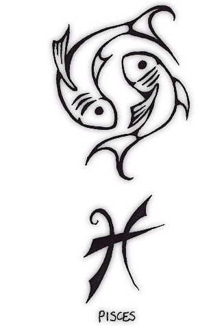 pisces - love the way the symbol is drawn, I can totally see this whole thing being a white-ink tattoo on the back of my neck Zodiac Tattoos Pisces, Zodia Pești, Pisces Constellation Tattoo, Pisces Tattoo Designs, Pisces Fish, Pisces Tattoos, Pisces Love, Zodiac Sign Tattoos, Pisces Sign