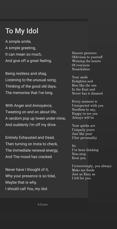 Wrote 2 Poems for Fun. Poem Titles: To My Idols (Gfriend) Message For Kpop Idol, Quotes For Idol Kpop, Fan Quotes For Idol, Love Quotes For Idol, Fan Letter To Idol, Compliments For Boys, Funny Kpop Quotes, Happy Birthday Love Poems, Idol Quotes