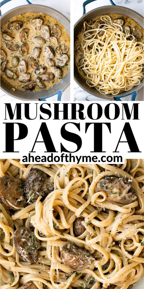 Essen, Pasta Mushroom Recipes, Pasta Recipe Creamy, Mushroom Recipes Pasta, Steak Pasta, Creamy Parmesan Sauce, Mushroom Cream Sauces, Creamy Mushroom Pasta, Mushroom Dish