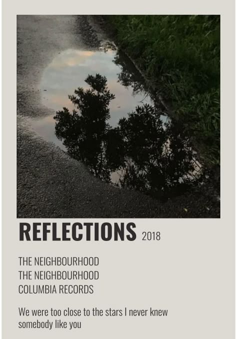 The Neighbourhood Songs, Reflection Poster, Minimalist Music, Music Poster Ideas, Vintage Music Posters, Music Poster Design, Music Album Covers, Vintage Poster Art, Cute Poster