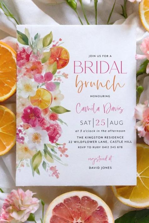 15 Citrus-Themed Bridal Shower Ideas | Bridal Shower 101 Check more at https://beautyfashionideas.com/bridal/15-citrus-themed-bridal-shower-ideas-bridal-shower-101/ Colorful Bridal Shower Theme, Spanish Bridal Shower Ideas, Bridal Shower Themes Floral, Spritz Themed Bridal Shower Ideas, Wedding Shower Themes Summer, Bridal Brunch Theme Ideas, May Bridal Shower Themes, Bridal Shower Citrus Theme, Sunset Bridal Shower Ideas