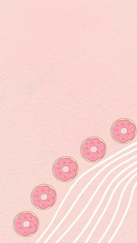 Pink Donuts Aesthetic Wallpaper, Wallpaper Donat Aesthetic, Donut Wallpaper, Donuts Wallpaper, Donut Background, Kitkat Cake, Pastel Pink Wallpaper, Wallpaper Pink Cute, 2nd Birthday Party For Girl