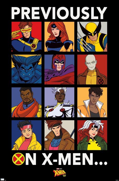 PRICES MAY VARY. This Trends Marvel X-Men '97 - Previously On The X-Men Wall Poster uses high-resolution artwork and is printed on PhotoArt Gloss Poster Paper which enhances colors with a high-quality look and feel HIGH QUALITY ART PRINT is ready-to-frame or can be hung on the wall using poster mounts, clips, push pins, or thumb tacks MADE IN THE USA and OFFICIALLY LICENSED PERFECT SIZE for any room; poster is 22.375" x 34" EASILY DECORATE any space to create the perfect decor for a party, bedro X Men Comic Art, X Men Cartoon, X-men Poster, X Men 97, X Men Marvel, X-men, Party Bedroom, Arte Dc Comics, Comic Drawing