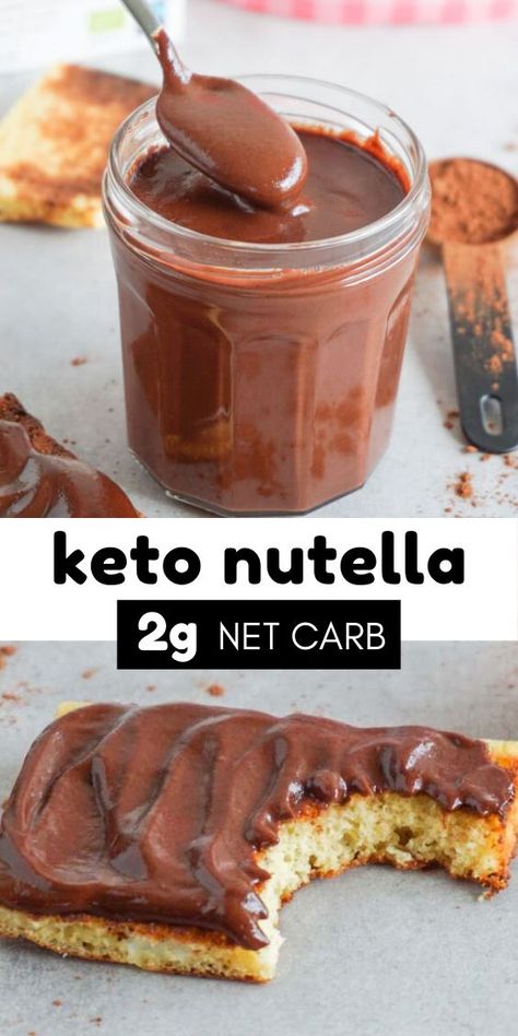 This keto nutella chocolate spread is a must-have in your fridge. Made with just 4 ingredients, it’s low-carb and absolutely sugar-free deliciousness in a jar! Keto Nutella, Sugar Free Nutella, Nutella Recipe, Healthy Nutella, Recipe Low Carb, Food Keto, Postre Keto, Nutella Spread, Homemade Nutella