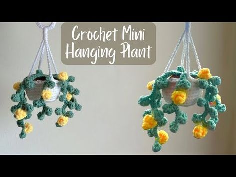 Crochet Mini Hanging Plant Tutorial - YouTube Crochet Mini Hanging Basket, String Of Pearls Plant, Car Hangers, Crochet Plant, String Of Pearls, Hanging Pots, Hanging Baskets, Hanging Plants, Beautiful Crochet