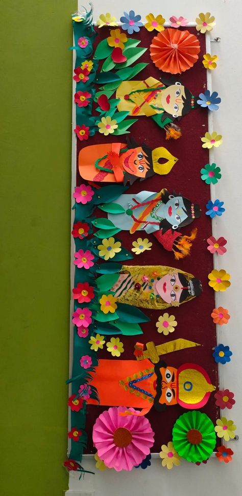 Dusshera Decoration Ideas, Navratri Display Board Decoration, Diwali Decorations At School Bulletin Board Decoration, Dusshera Decoration For School, Dussehra Board Decoration In School, Dusherra Board Decoration, Dussera Decor Ideas For School, Diwali Board Decoration Ideas, Navratri Board Decoration Ideas