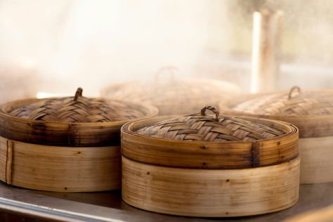 Bamboo Steamer: The Ultimate Dim Sum Cooker Char Siu Pork, Bamboo Steamer, Dumpling Skin, Palate Cleanser, Hot Steam, Char Siu, Steam Cooking, Asian Inspiration, Food Out