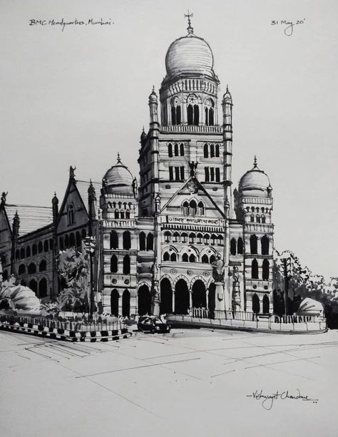 #vishwajitsketches Mumbai Sketch, Pen Sketching, Target Inspired Home Decor, Urban Sketches, Mumbai City, Pencil Sketches, Banner Background Images, Banner Background, Outline Art