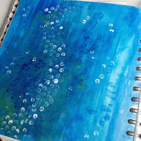 How To Draw Underwater Scene, Underwater Bubbles, Sea Bed, Underwater Painting, Underwater Theme, Bubble Painting, Underwater Scene, Oil Art, First Birthday Party Themes