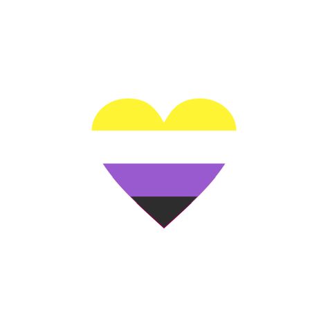 Non Binary Flag, Non-binary Flag, Nonbinary Flag, Heart Emoji, Non Binary, Cute Stickers, Flag, Quick Saves