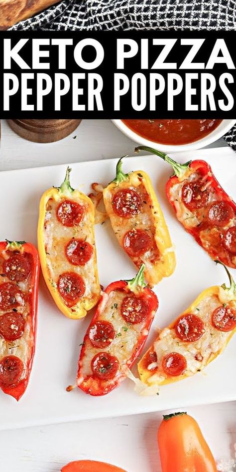 Pepper Poppers, Cheesy Appetizer, Low Carb Low Fat Recipes, Keto Pizza, Keto Challenge, Low Carb Pizza, Low Carb Diet Recipes, Healthy Low Carb Recipes, Low Carb Meals Easy