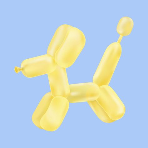 Dog Balloon Animal, Ballon Dog, Dog Balloon, Balloon Colors, Animal Cute, Mood And Tone, Balloon Dog, Balloon Animals, Dog Illustration