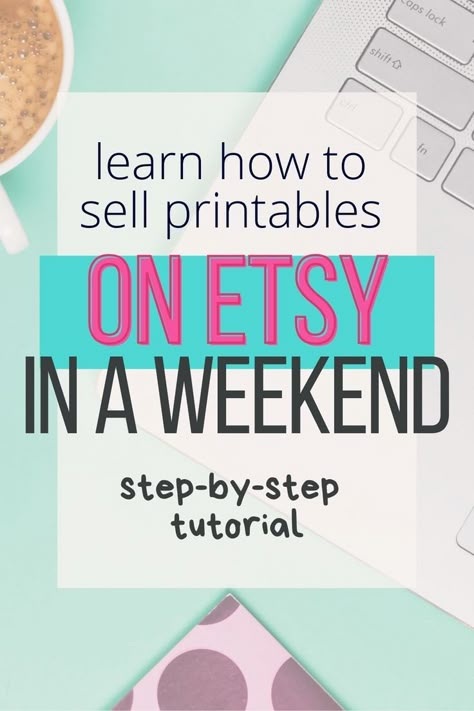 You can learn how to set up your Esty shop in a weekend and start making money online. With no design skills ( like I did!) Learn how to make printables in canva & powerpoint, practical tips, step by step instructions to set up your Etsy shop the right way. #affiliate #promotion Sell Printables On Etsy, Printables To Sell, Sell Printables, Selling Printables, Hustles For Women, Starting An Etsy Business, Side Hustles For Women, Printables On Etsy, Etsy Tips