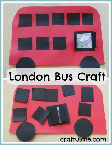 London Bus Craft, Around The World Crafts For Kids, Bus Craft, Bus Crafts, Around The World Theme, London With Kids, Travel Crafts, Transportation Theme, Cool Art Projects